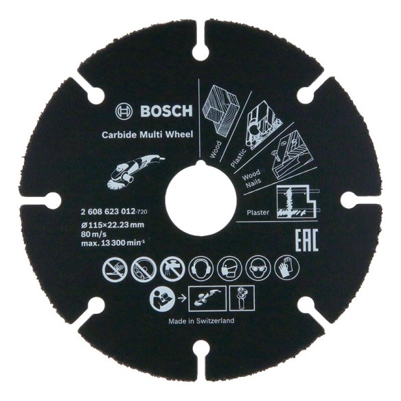 Диск за дърво и пластмаса Carbide Multi Wheel 115мм BOSCH - 1