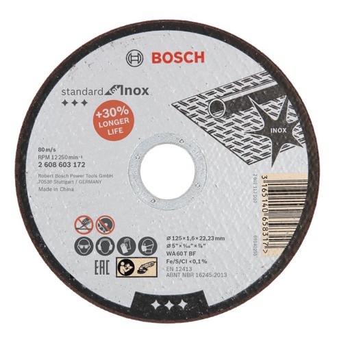 Диск за рязане Standard Inox 125х1х22.23 мм BOSCH - 1