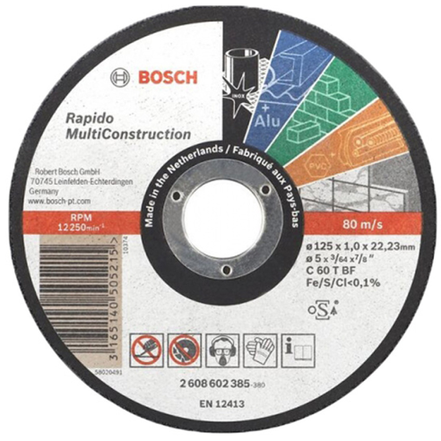 Диск за метал 125х1х22.23 мм Multi Construction Rapido BOSCH - 1