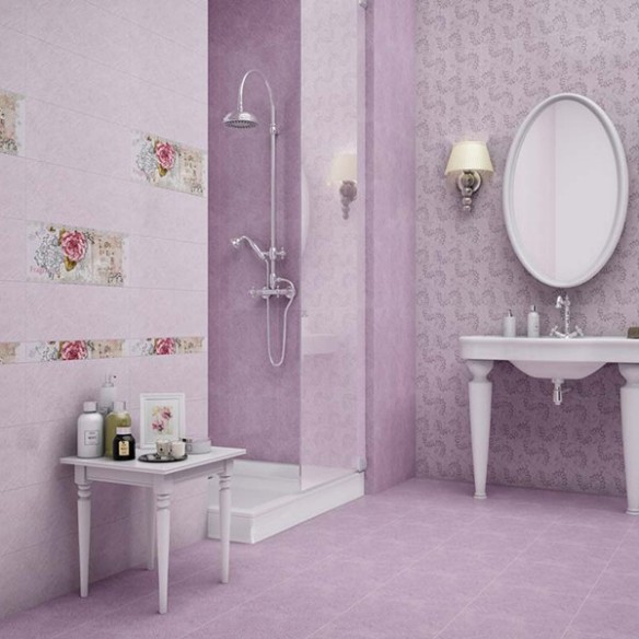 KAI фаянс Ажур светлорозов 20х50 см 5821 - 3