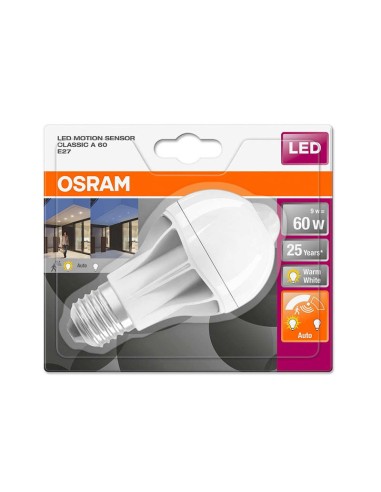LED лампа със сензор за движение OSRAM CLA60 9W E27 топла светлина - 1