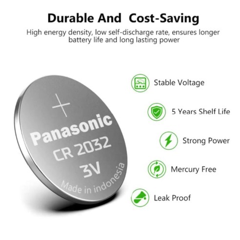 Бутонна литиева батерия Panasonic CR2032 3V 1 бр. - 3