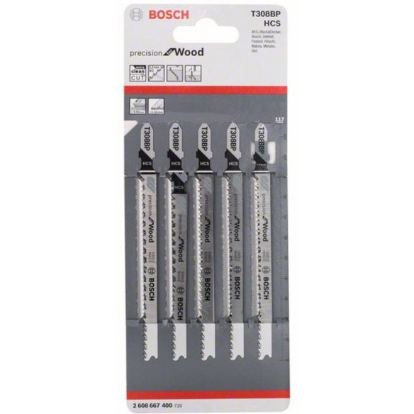 Нож за прободен трион 1 бр T 308 BP дърво BOSCH - 2