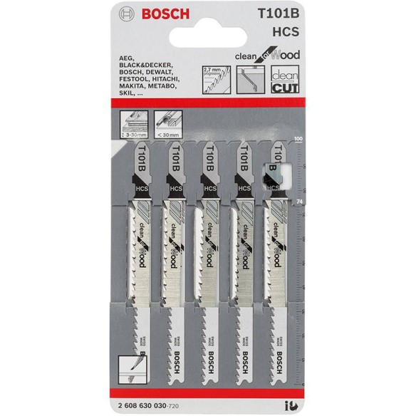 Нож за прободен трион 5 бр T 101 B дърво BOSCH - 2