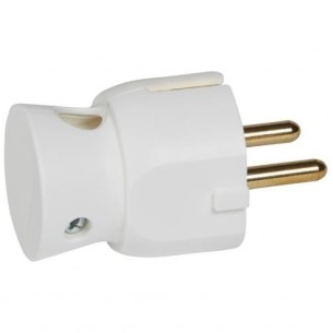 Бял щепсел 2Р+Т 16А 250V 90'' немски стандарт Legrand - 1