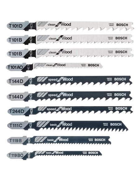 Комплект ножове за зеге за дърво 10 части BOSCH - 1