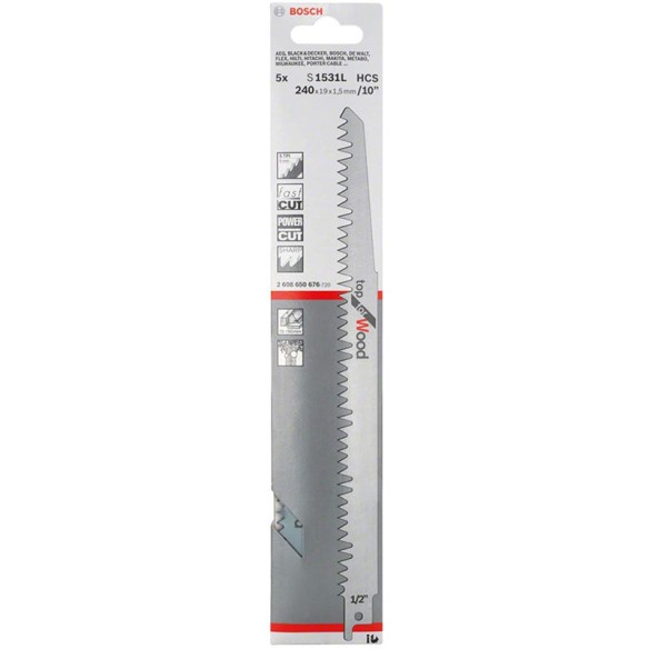 Нож за саблен трион 1 бр S 1531 L дърво BOSCH