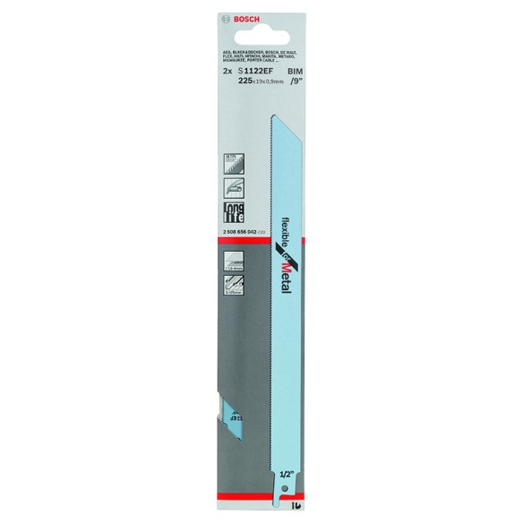 Нож за саблен трион 2 бр S 1222 EF метал BOSCH - 2