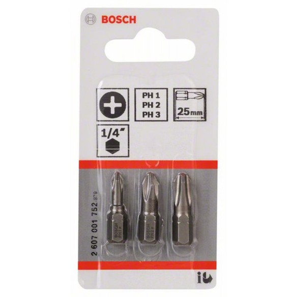 Битове 3 бр. - PH1/2/3/ 25 мм за винтоверти и отвертки 3 бр. BOSCH - 2