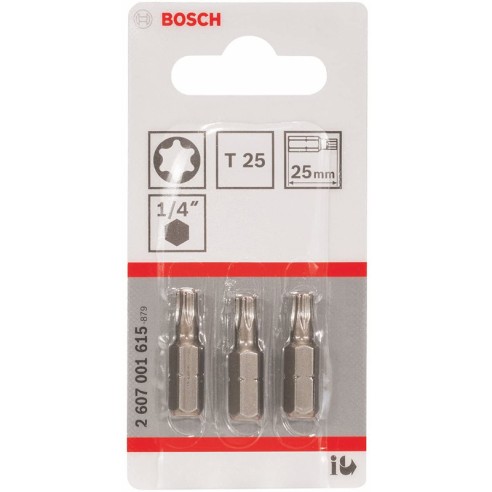 Битове T25 25 мм за винтоверти и отвертки 3 бр BOSCH - 2