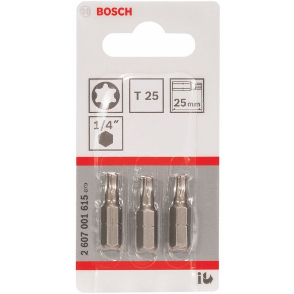 Битове T25 25 мм за винтоверти и отвертки 3 бр BOSCH - 2