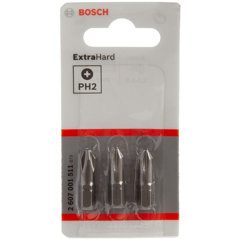 Битове PH2 25 мм за винтоверти и отвертки 3 бр BOSCH - 2