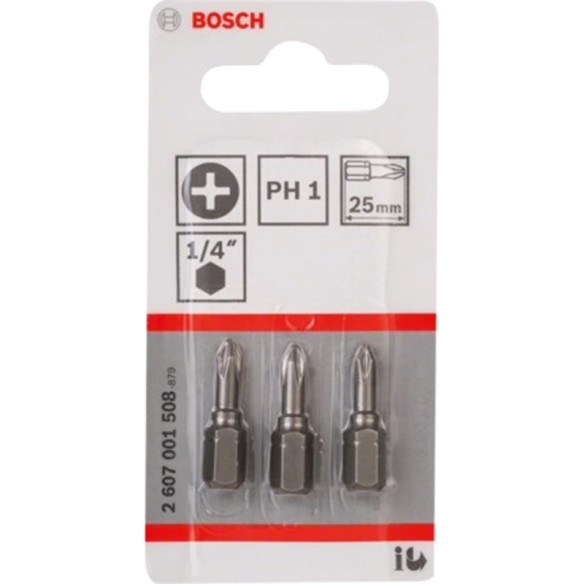 Битове PH1 25 мм за винтоверти и отвертки 3 бр BOSCH - 2