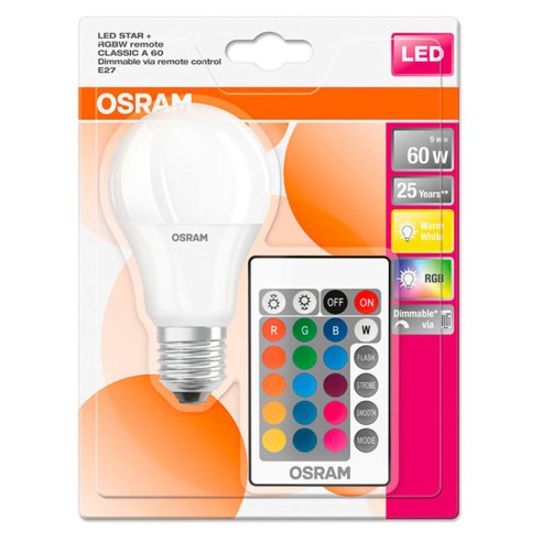 Димируема LED RGB крушка E27 9W 230V 2700K с дистанционно OSRAM - 2