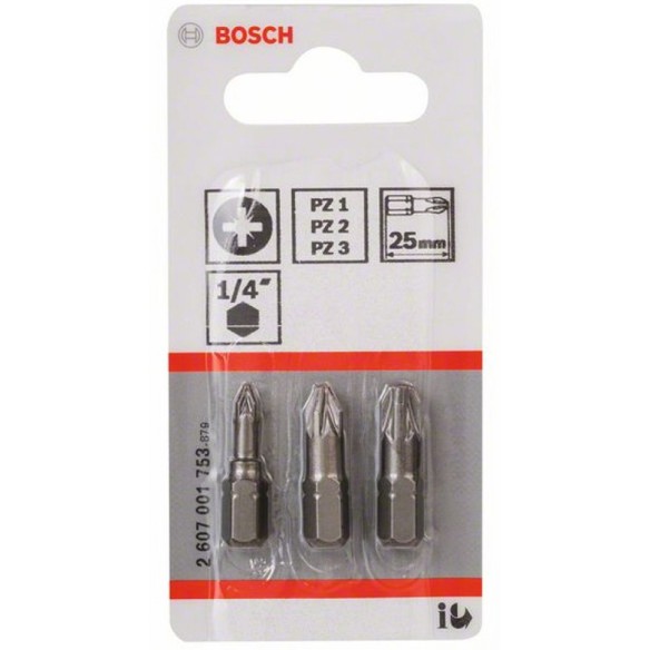 Битове PH1/2/3 25 мм за винтоверти и отвертки 3 бр BOSCH - 2