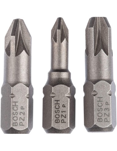 Битове PH1/2/3 25 мм за винтоверти и отвертки 3 бр BOSCH - 1