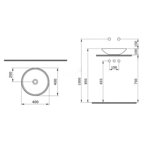 Умивалник Venezia 40х40х10см BOCCHI - 2
