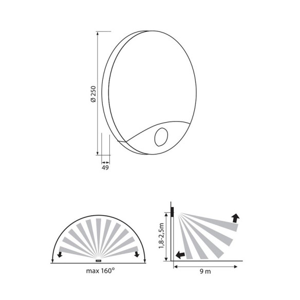 LED аплик със сензор за движение LIMA LED 10W SR16-B - 2