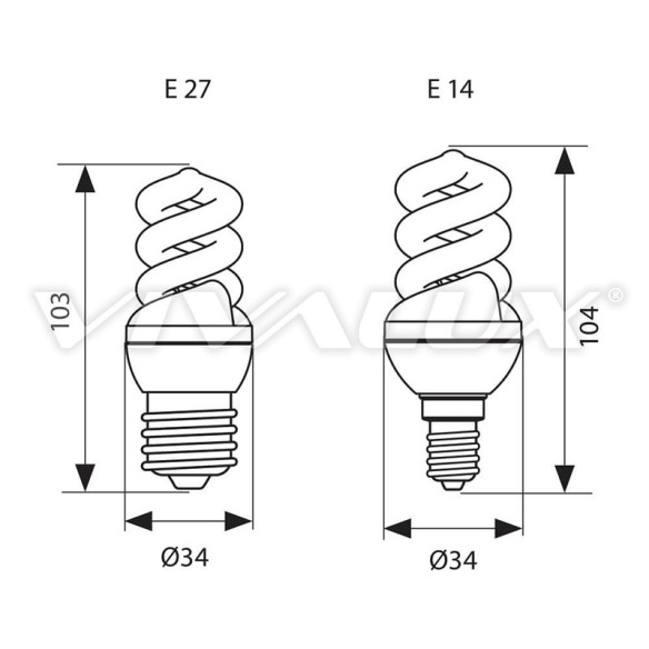 Лампа енергоспестяваща MSP24 9W E27 VIVALUX - 2