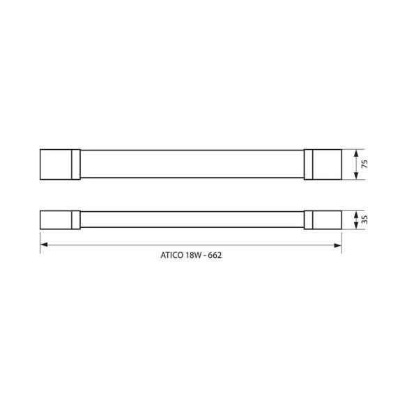 LED тяло ATICO LED 18W 600мм VIVALUX - 2