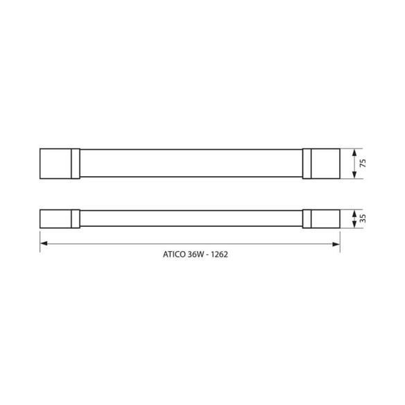 LED тяло ATICO LED 36W 1200мм VIVALUX - 2