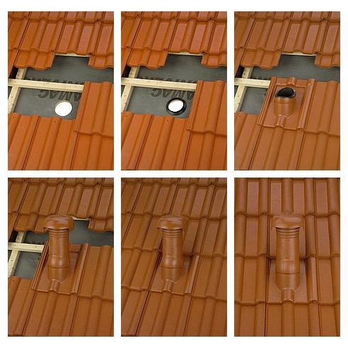 Горна тръба за отдушник DuroVent тъмнокафява BRAMAC - 3