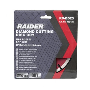 Диамантен диск DRY 150x22.2 (25.4) мм RD-DD23 Raider - 2 2
