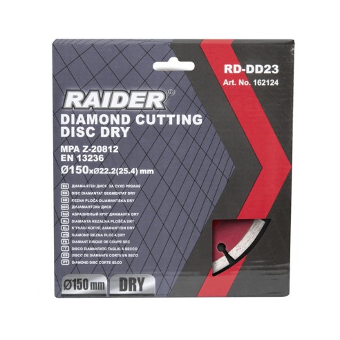 Диамантен диск DRY 150x22.2 (25.4) мм RD-DD23 Raider - 1