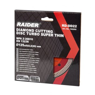 Тънък диамантен диск Turbo 125x22.2 мм RD-DD22 Raider - 2 2
