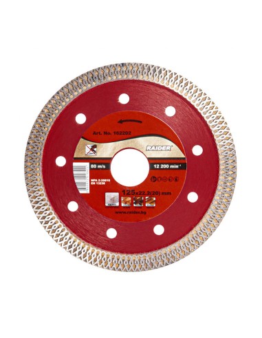 Тънък диамантен диск Turbo 125x22.2 мм RD-DD22 Raider - 2