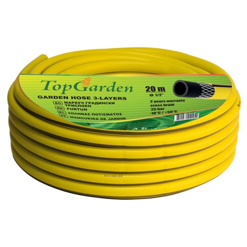 Градински трислоен маркуч 1/2" 50 м TOP GARDEN