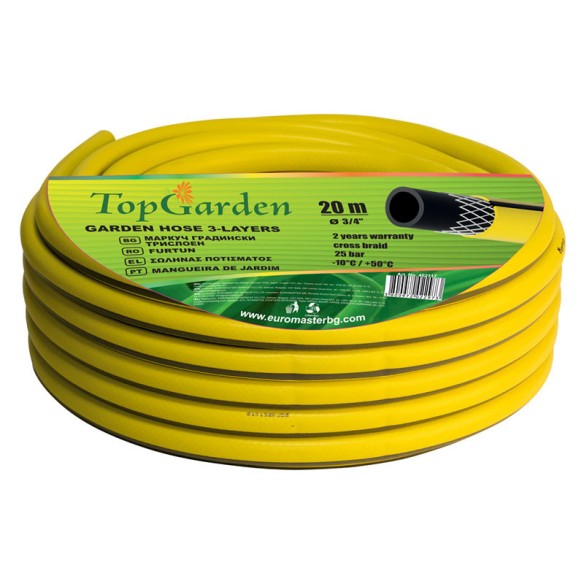 Градински трислоен маркуч 3/4" 30 м TOP GARDEN