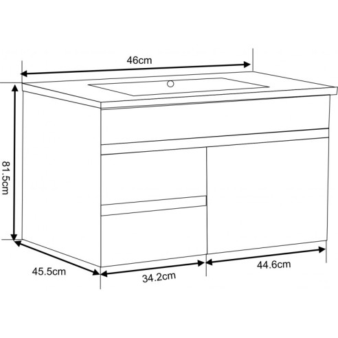 Комплект pvc шкаф за баня с mdf врати и бял порцеланов умивалник- 8146 - 2