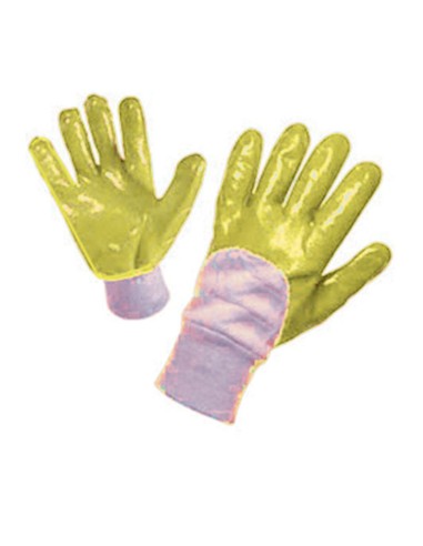 Работни ръкавици бяло трико/жълт нитрил Top Strong - 1