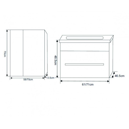 Комплект pvc шкаф, порцеланова мивка и огледален шкаф - 4