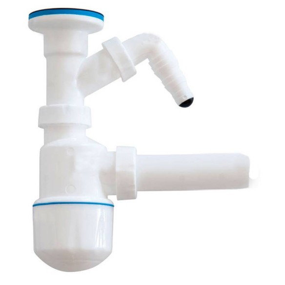 Сифон с бутало с витло, гофрирана връзка и щуцер 1 1/4" - 2