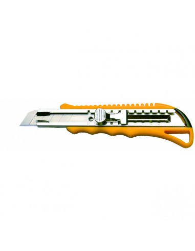 Макетен нож 18 мм с чупещо острие и блокировка жълт цвят Hardy - 1