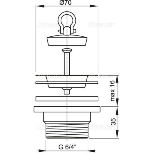 Пластмасово витло за умивалник с неръждаема решетка 1 1/2" - 2