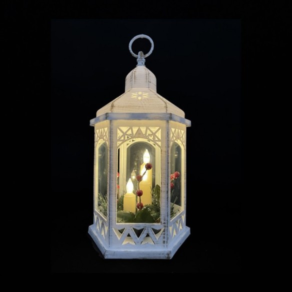 LED коледен фенер със свещи 0.32W 18x16x33см LIGHTEX - 1