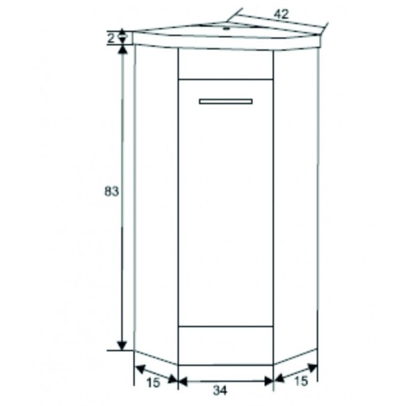 Ъглов  pvc шкаф за баня- 4040 - 4