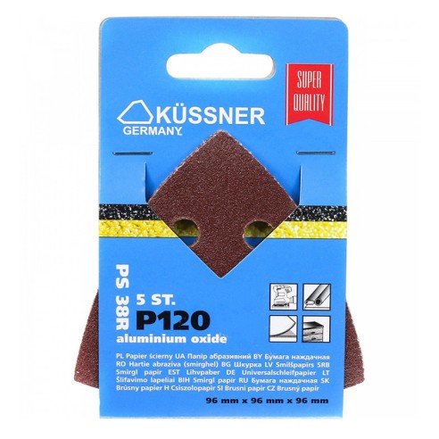 Шкурка PS 38R с велкро Delta 120, 96x96x96 мм 5 броя Hardy - 2