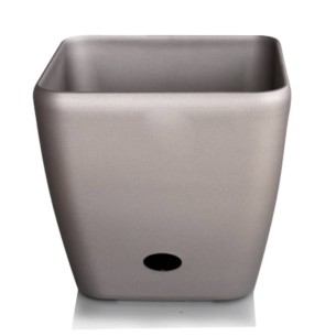 Квадратна сива саксия 28х26см с напоителна система