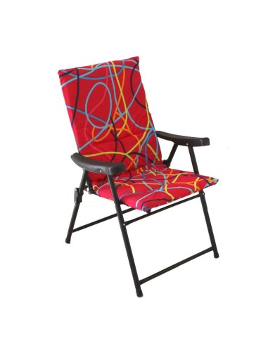 Сгъваем стол червен - метал и текстил - 1