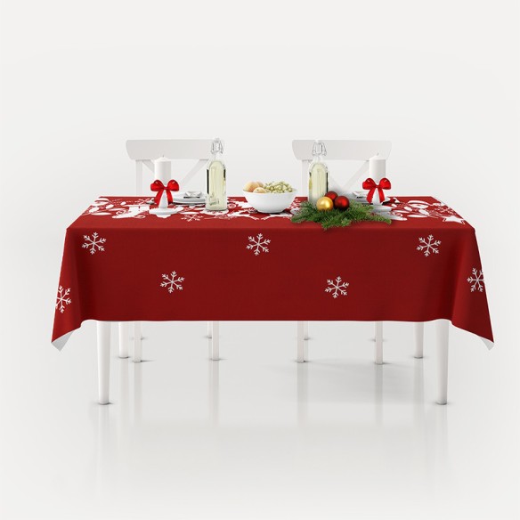 Коледна покривка за маса 140х180 - червено/бяло - 1