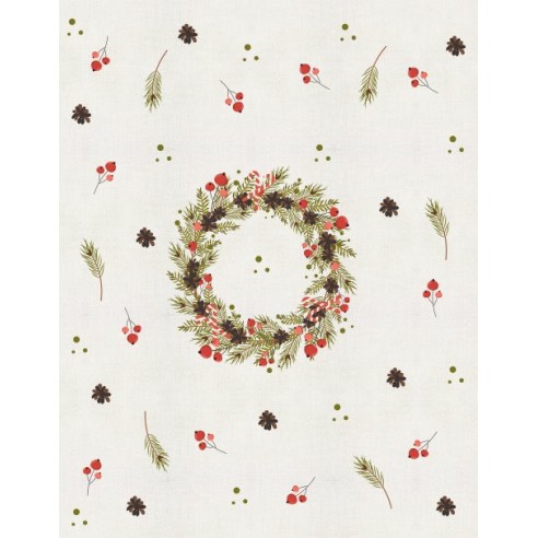 Коледна покривка за маса 140х180 - бяла - 2