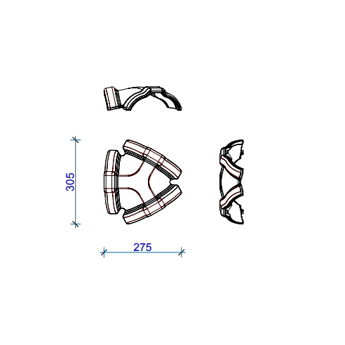 Капак тройник черен MLADOST - 4