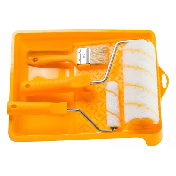 Комплект валяк Gepard 18 см + дръжка+ролка + четка + ваничка Hardy - 1