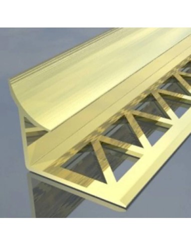 Лайсна алуминиева външен прав ъгъл 8мм полиран бронз 2.5м - 1