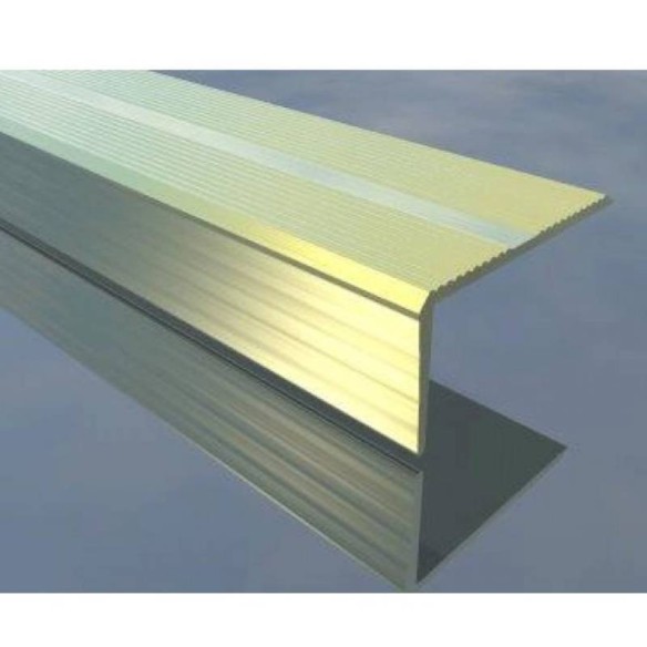 Г-образна алуминиева лайсна 42х22мм полиран инокс 2.7м - 1