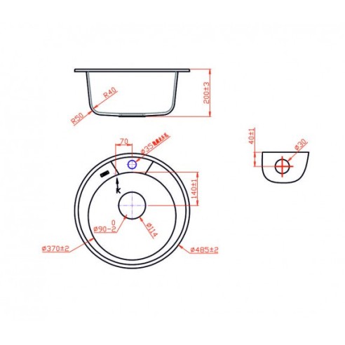 Кухненска гранитна бежова мивка 19.5х49см INTER CERAMIC - 2